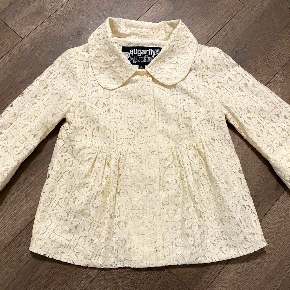 SugarFly Lace Jacket Top, 3/4 sleeve, empire waist